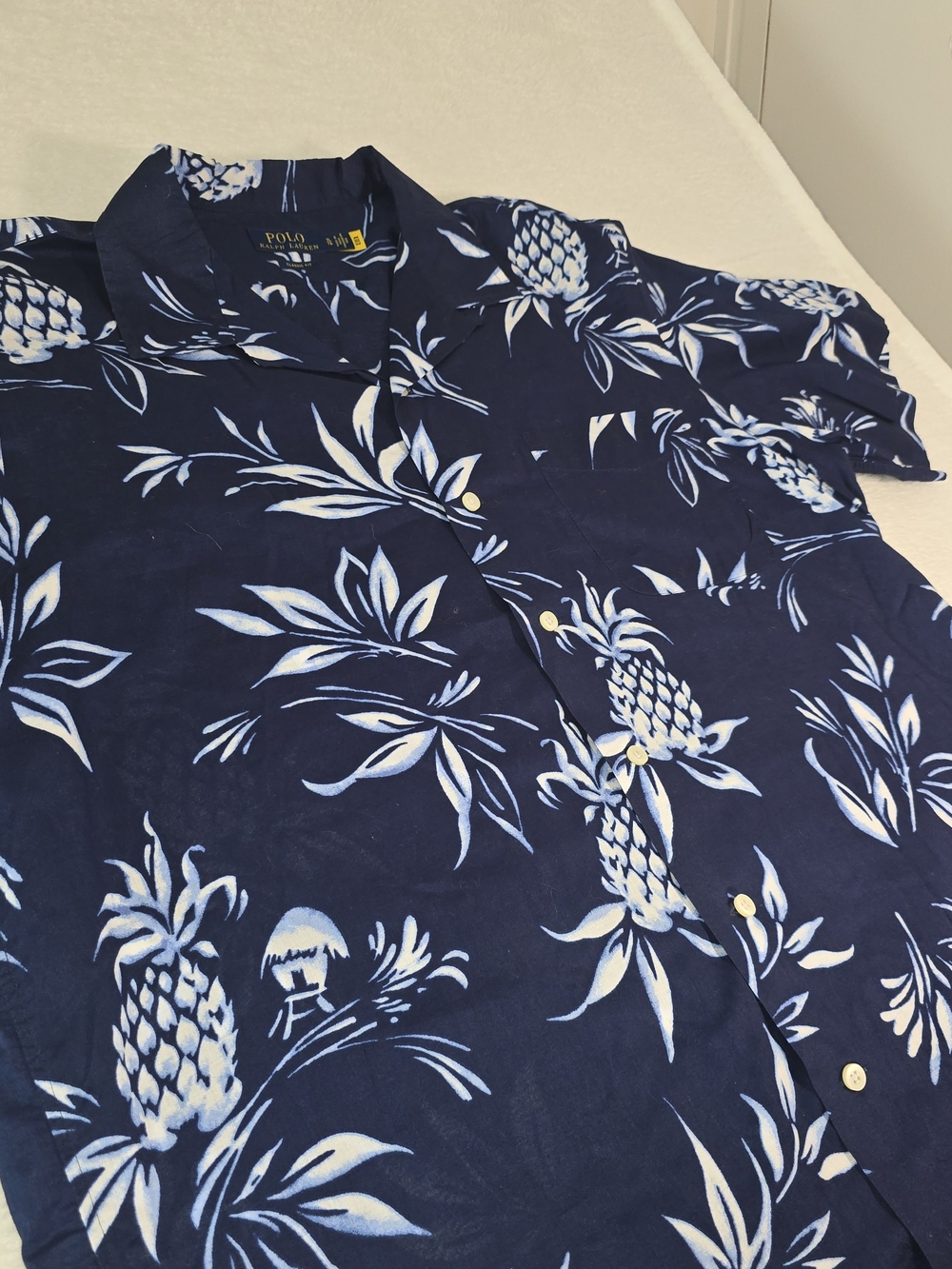 Polo Ralph Lauren Hawaiian Style Button-up Shirt Size XL Pineapple Beachy Cool